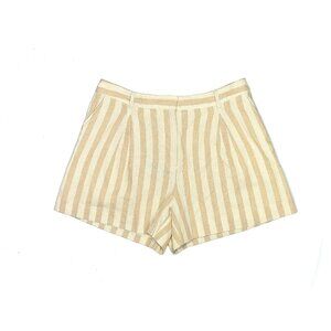 Draper James Linen Striped Tan Cream Shorts 10